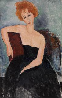 Barnes Collection Online  Amedeo Modigliani: Portrait of the Red-Headed  Woman (Portrait de la femme rousse)