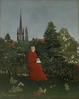 ルノワール、「JEUNE FEMME SE PROMENANT」 Barnes Collection Online — Henri Rousseau: Woman Walking in an