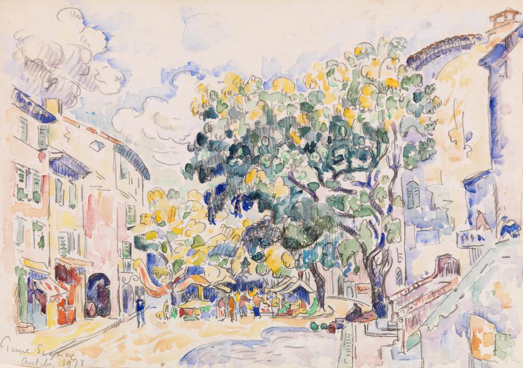 Paul Signac、ANTIBES、海外版超希少レゾネ、新品額装付 Paul Signac